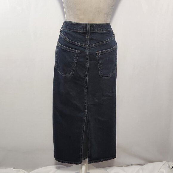 Universal Thread Women's Size 8 High-Rise Denim Pockets Midi Skirt Black Wash - Picture 7 of 14